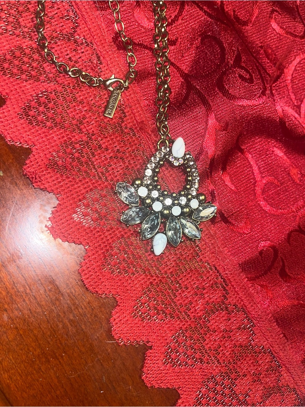 SugarFix light blue crystal pendent necklace